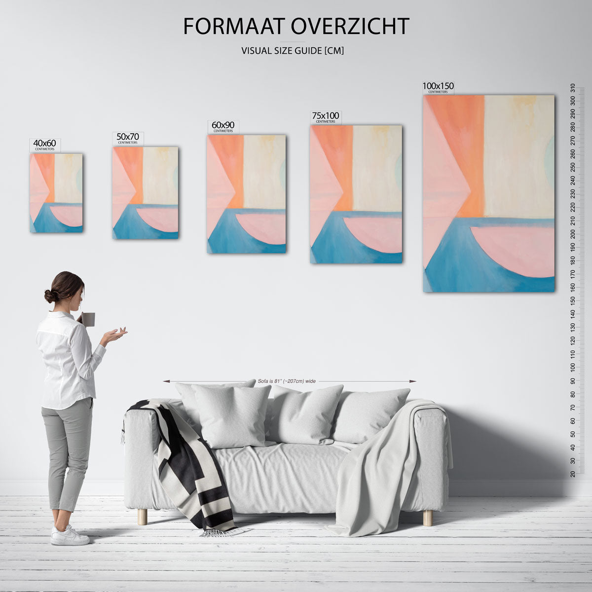 Geometrische vormen compositie Kunstwerk