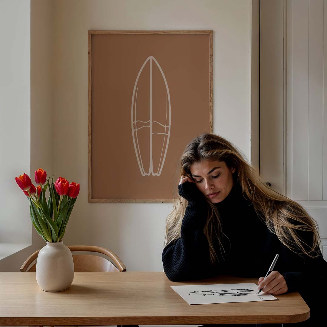 Stijlvolle Surfplank Poster-WallArtistic