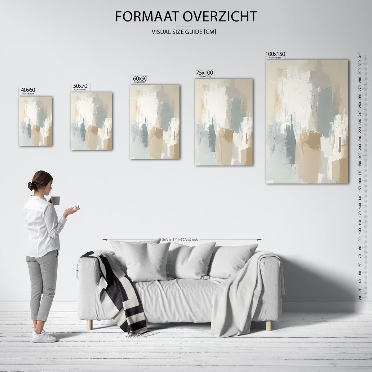 Zachte kleuren compositie Kunstwerk