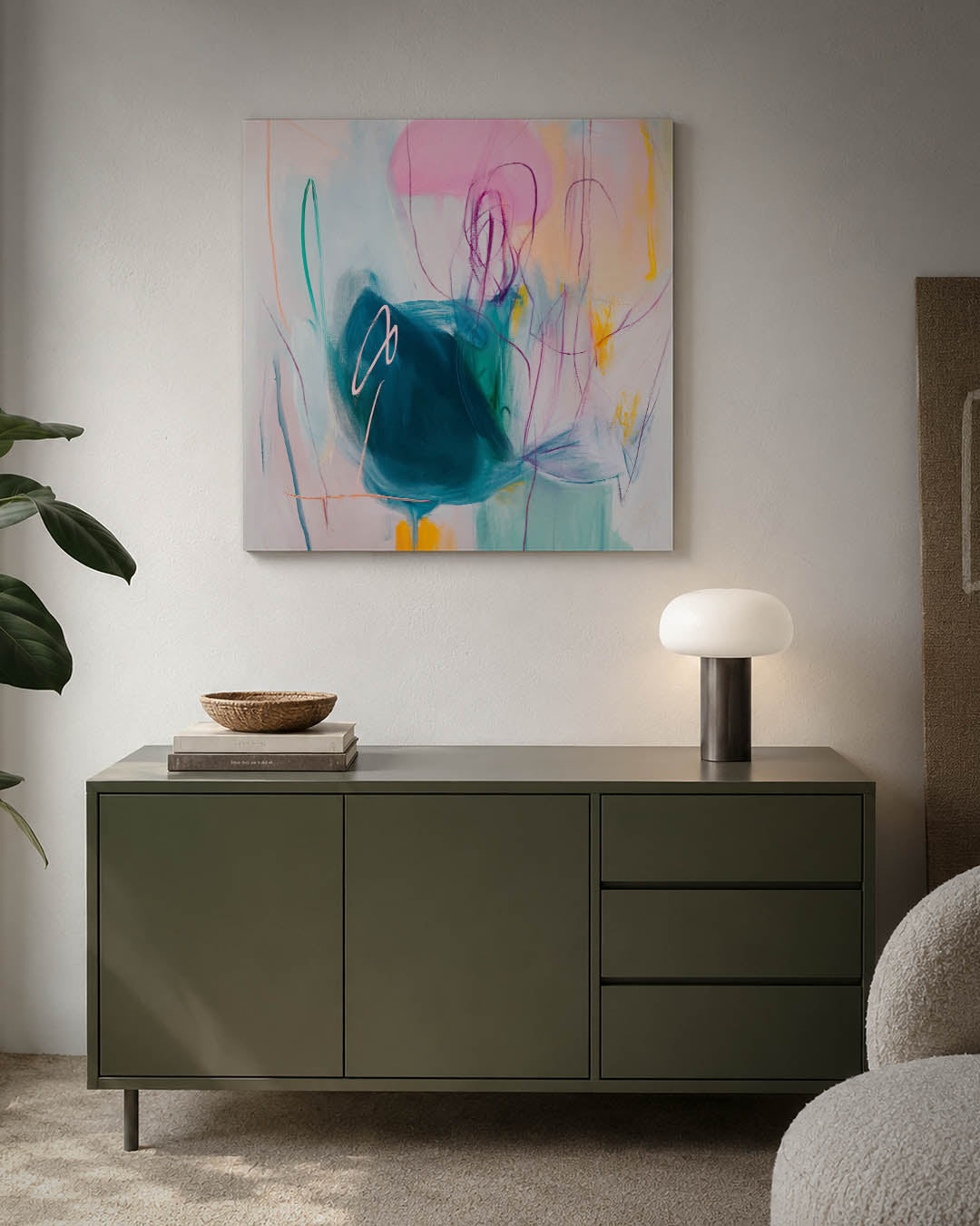 Dynamische kleurenexplosie Kunstwerk