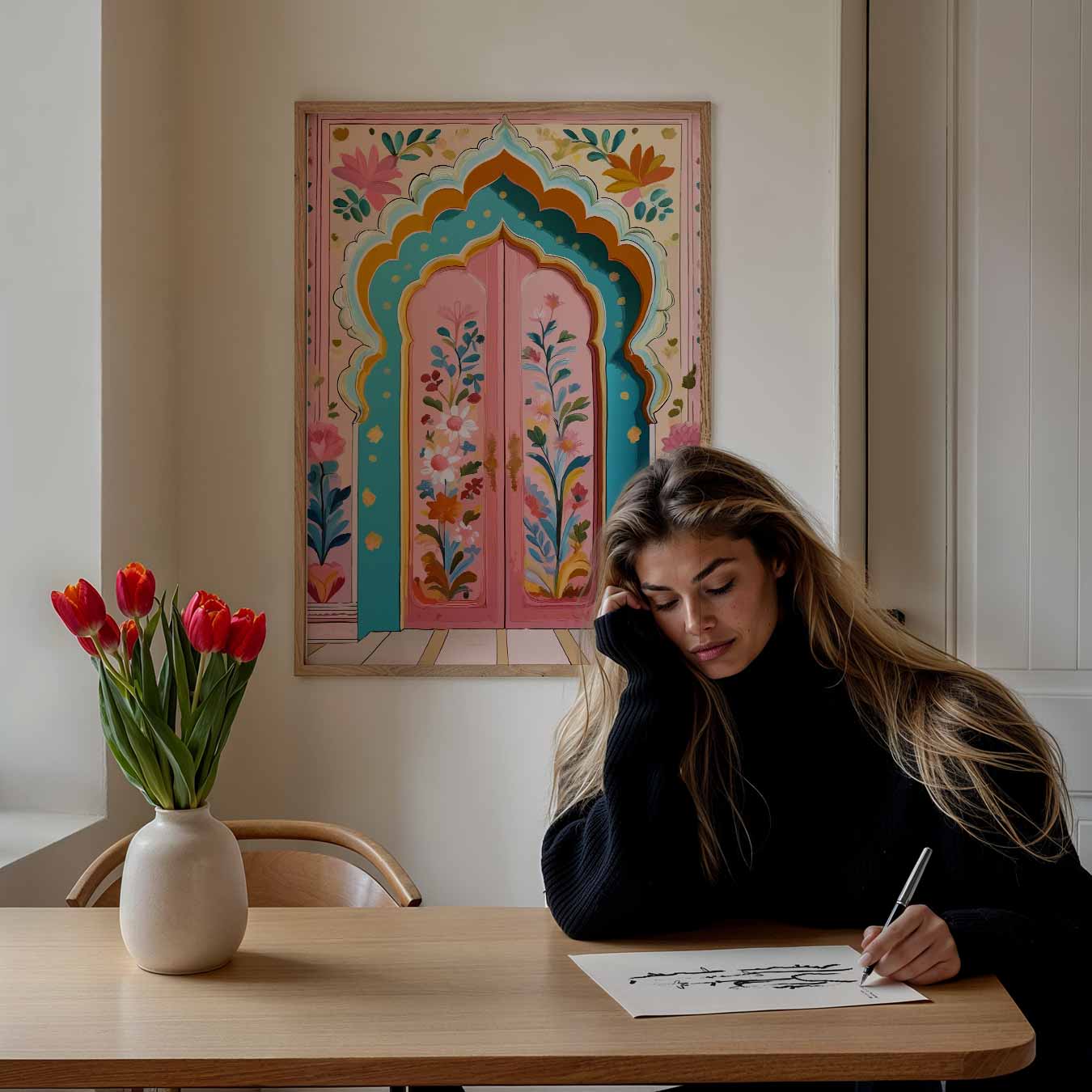 Dromerige Bloemenpoort Poster-WallArtistic