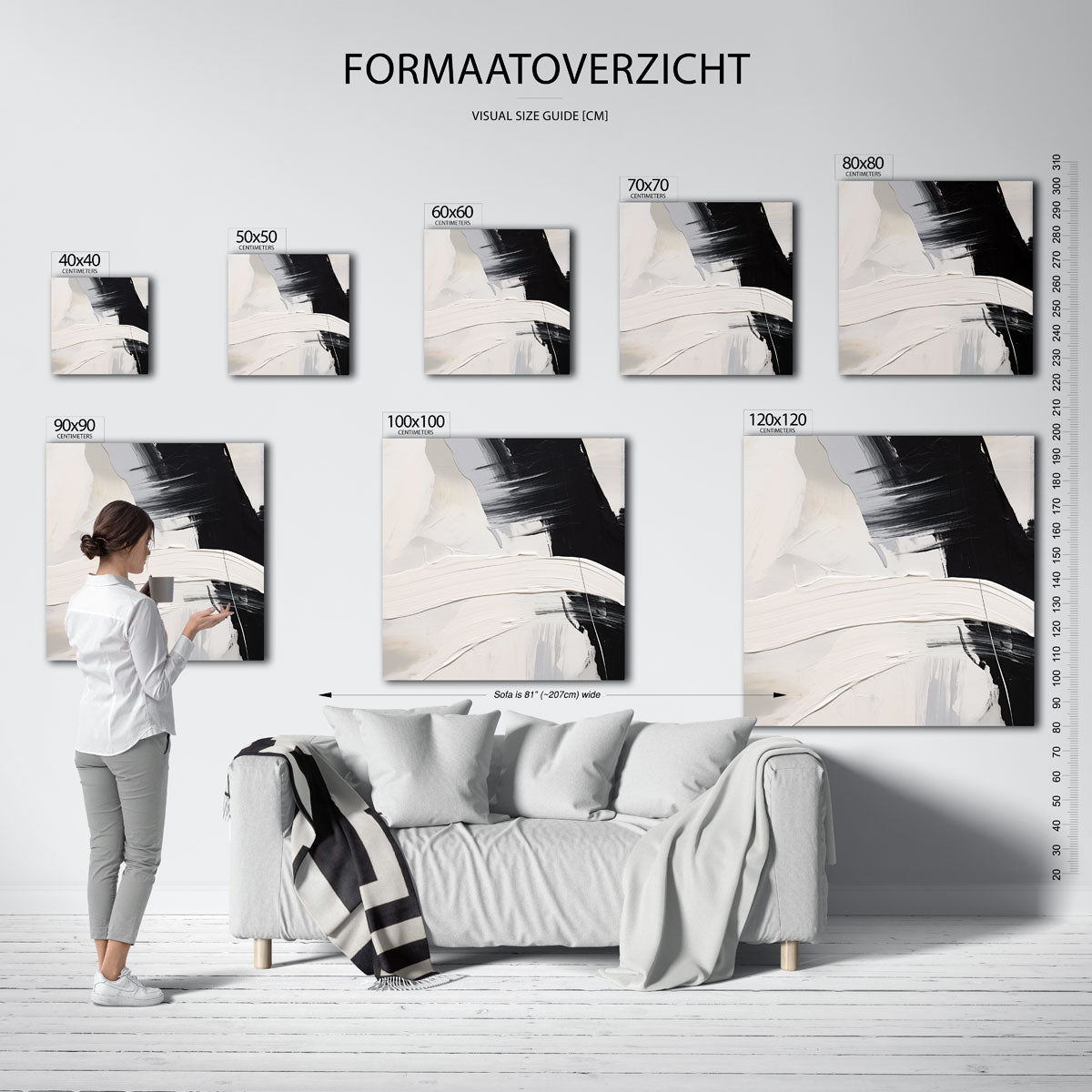 Abstracte zwart wit Poster