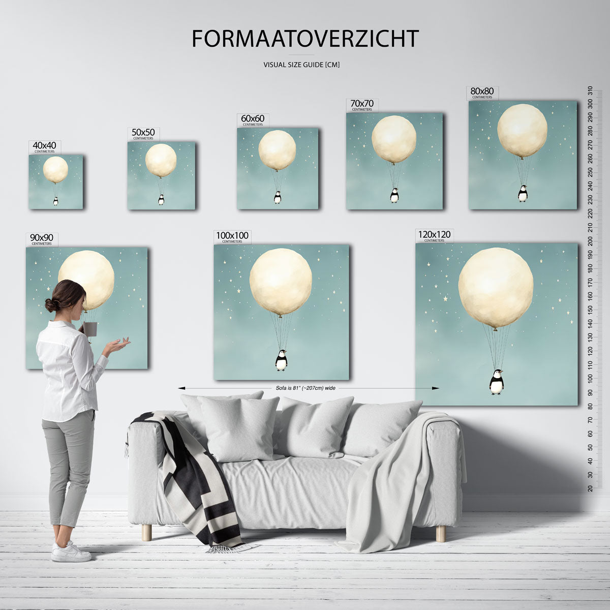 Pinguïn met ballon Poster