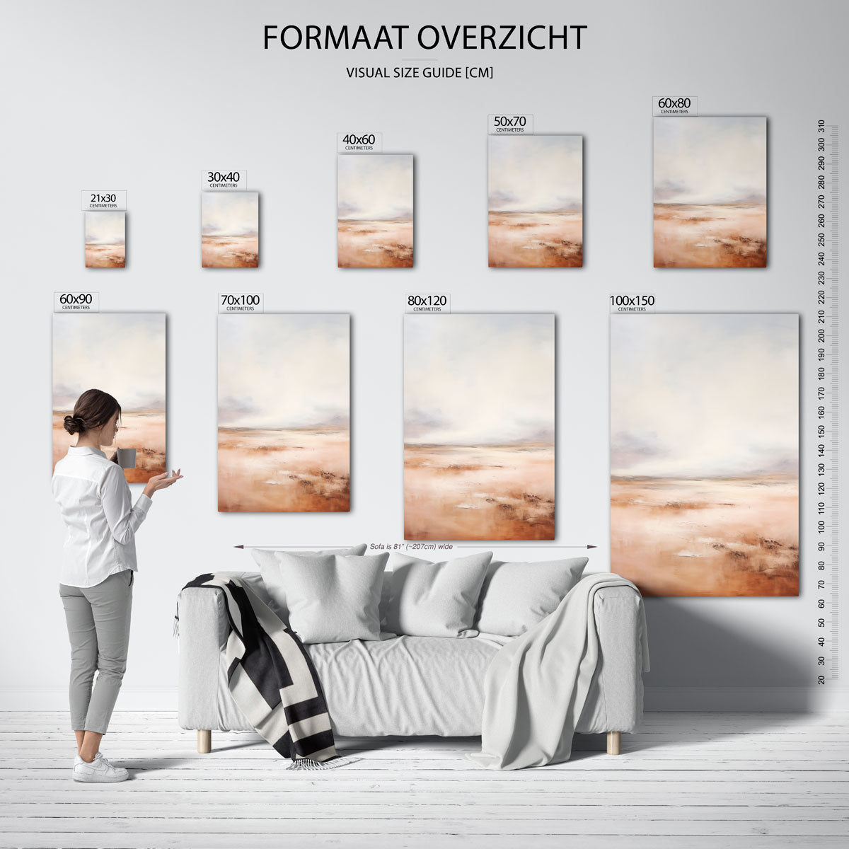 Landschap in beige Poster
