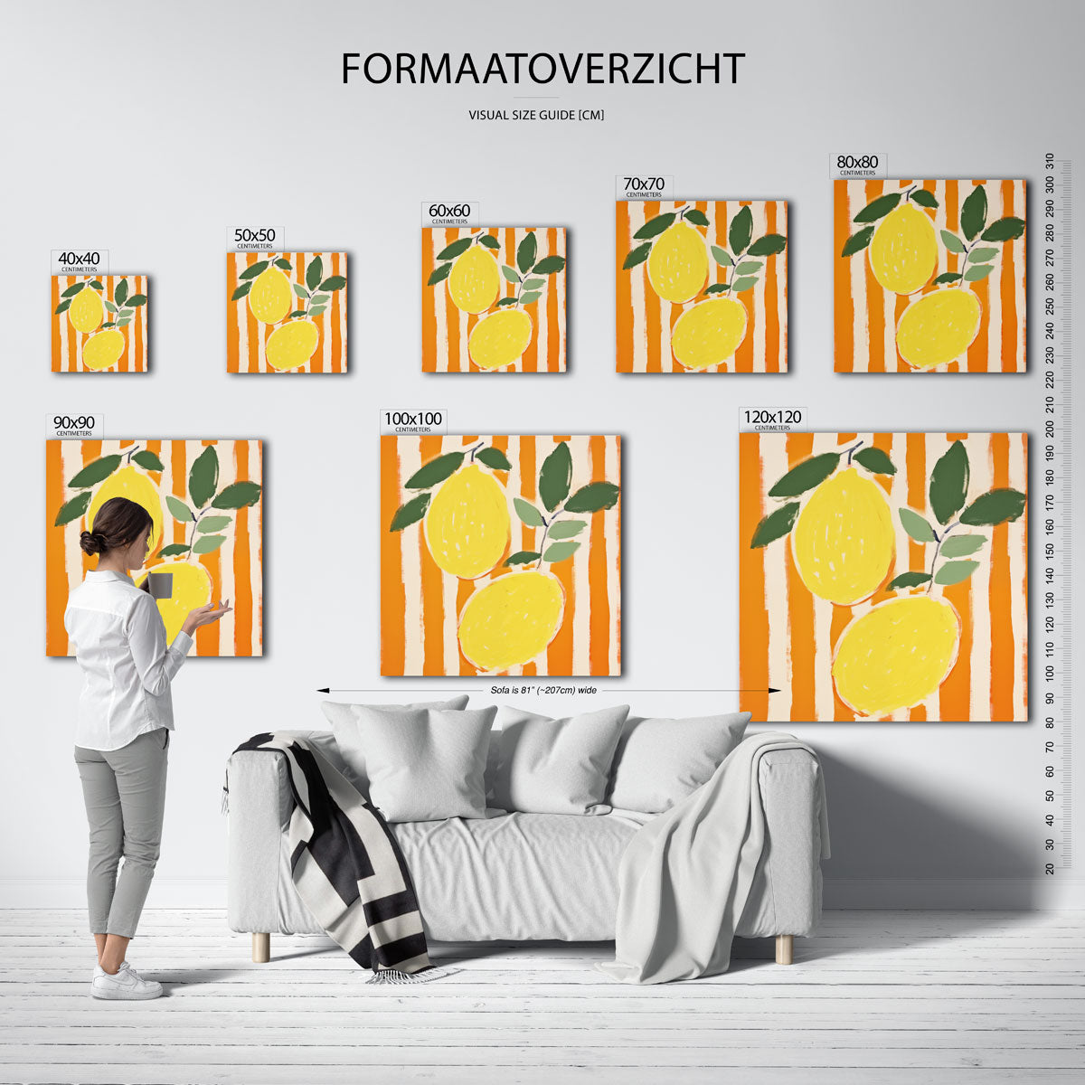 Citroenen met bladeren Poster