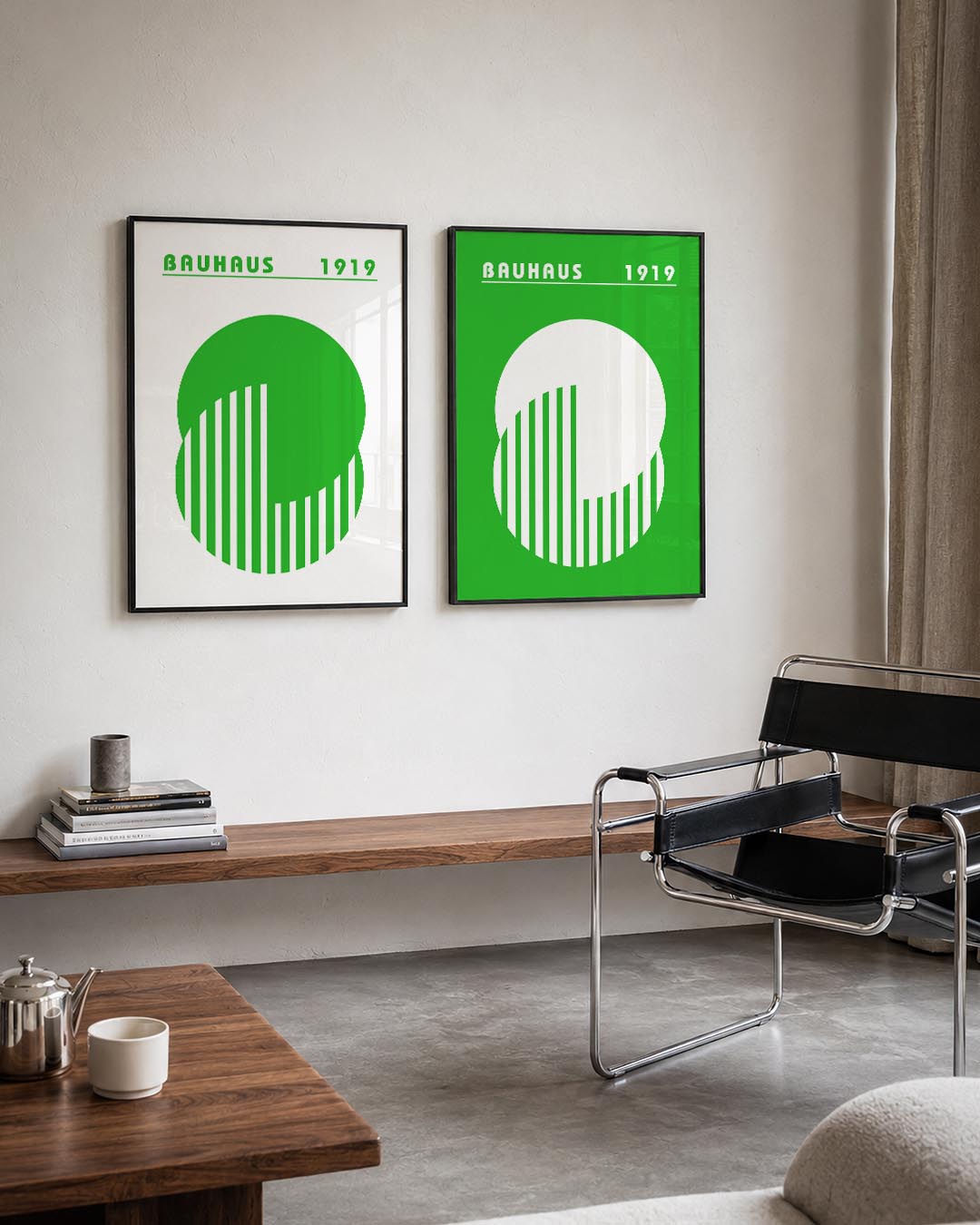 Groene cirkelstructuur Posterset