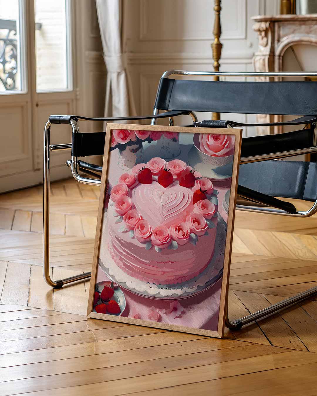 Romantische Rozen & Aardbeien Patisserie Poster-WallArtistic