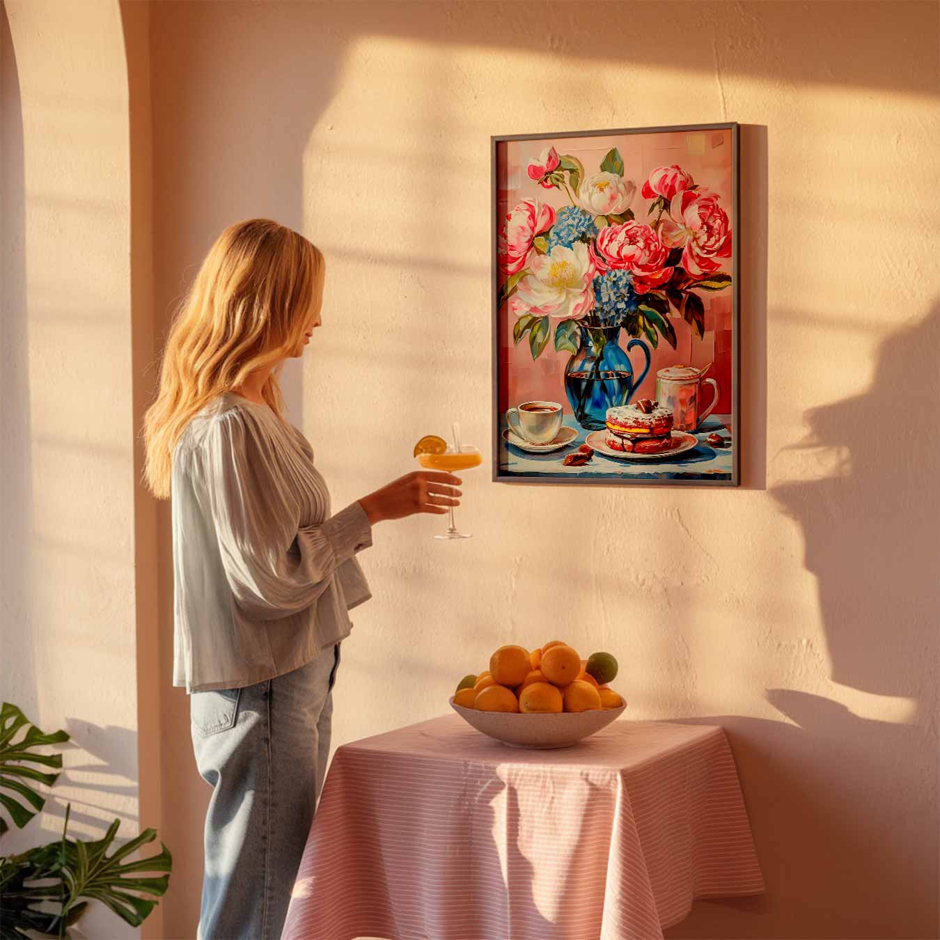 Bloemige Ontbijt Vibes Poster-WallArtistic