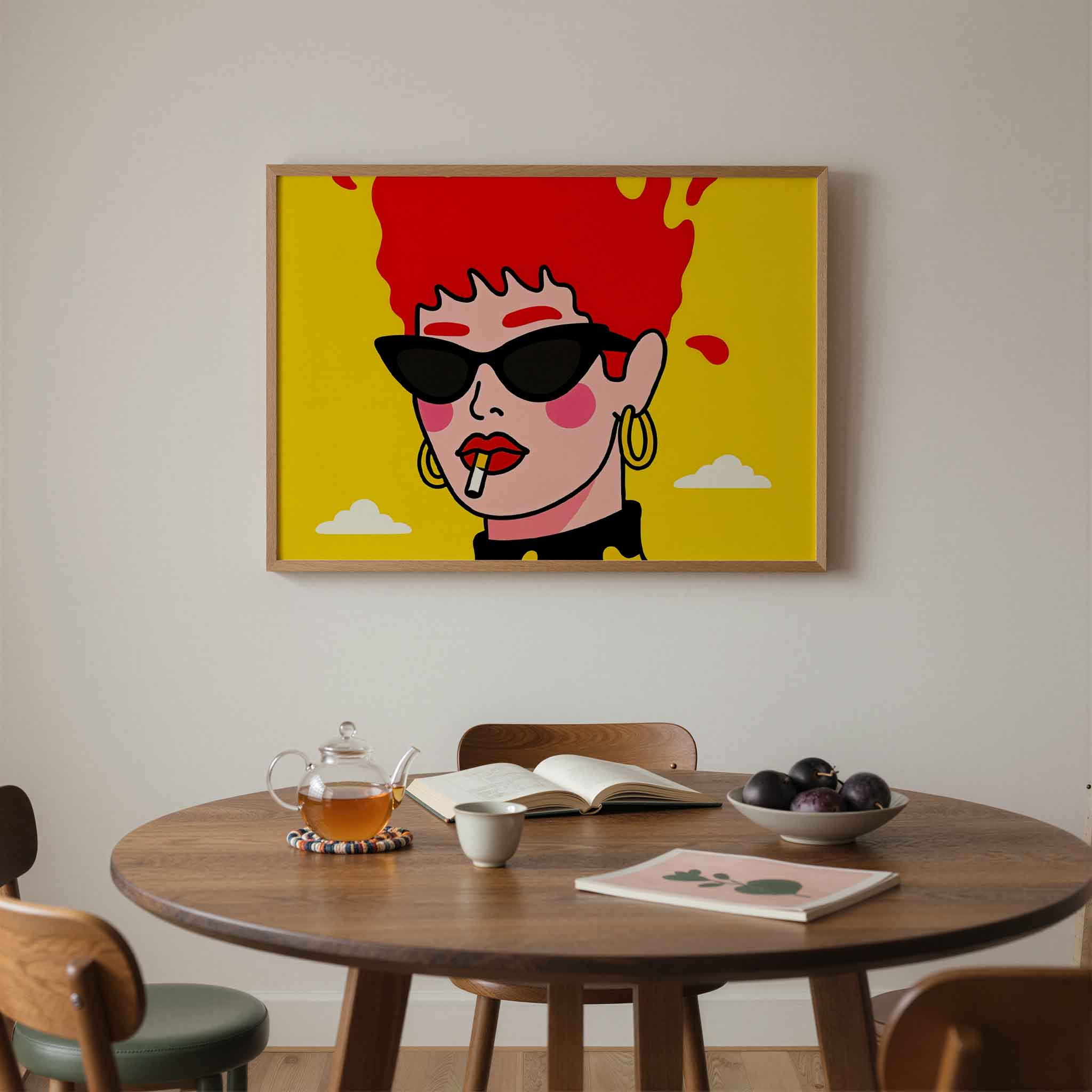 Vrouw met zonnebril Poster