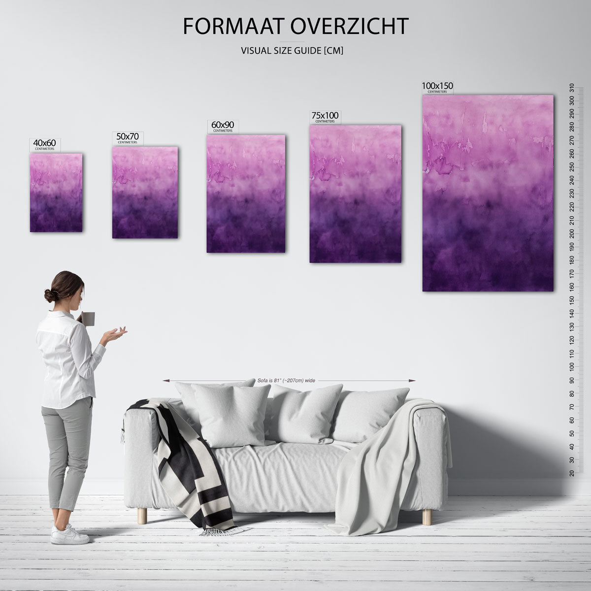 Vloeiende paarse overgangen Kunstwerk
