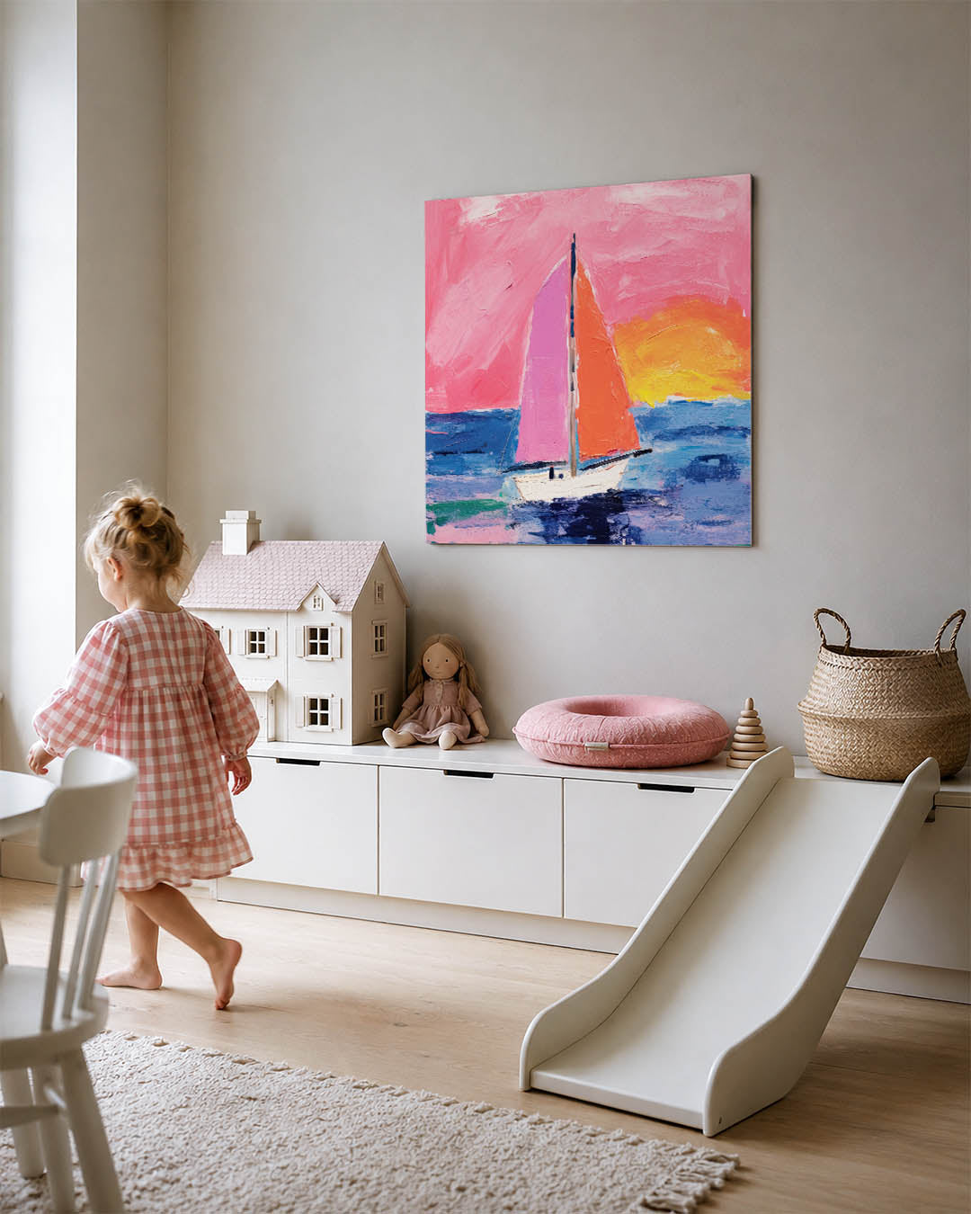 Vrolijk zeilboottafereel Kunstwerk