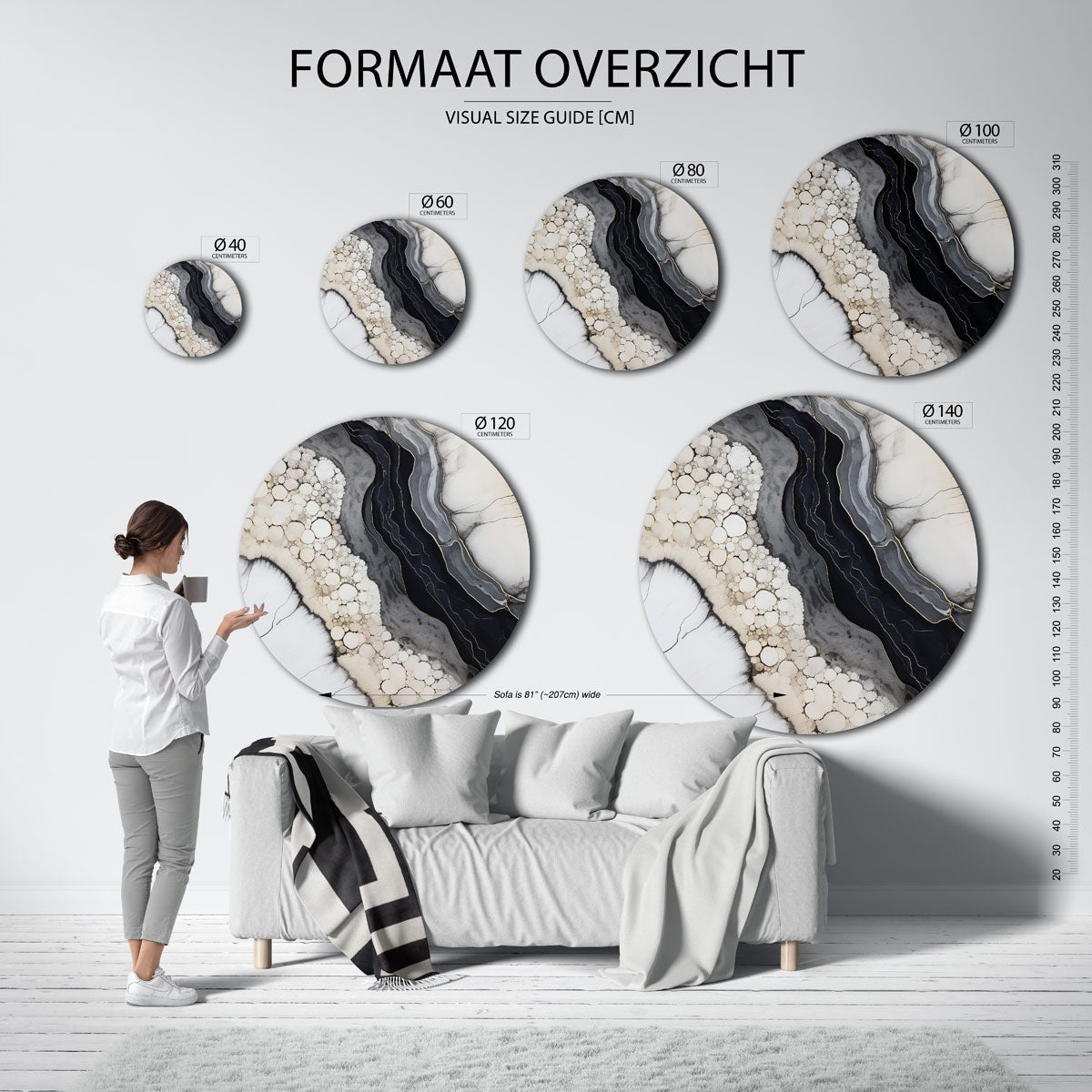 Abstracte vormen Muurcirkel