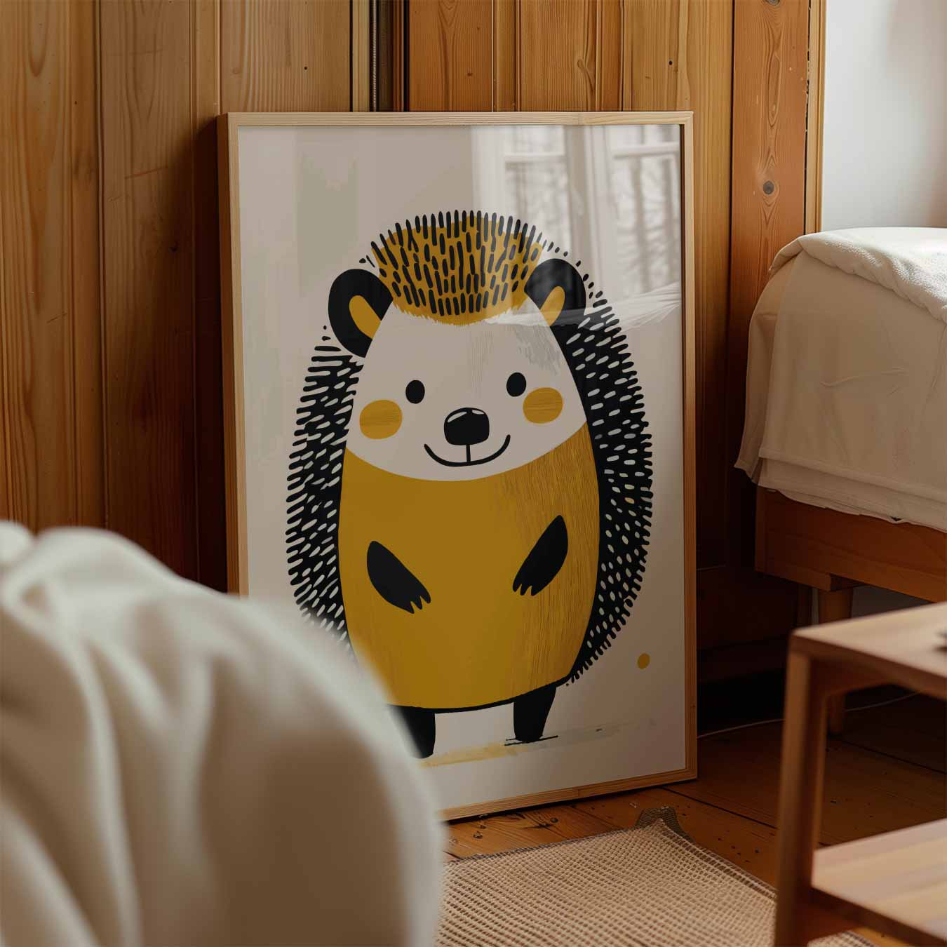 Schattige Egel Illustratie Poster-WallArtistic
