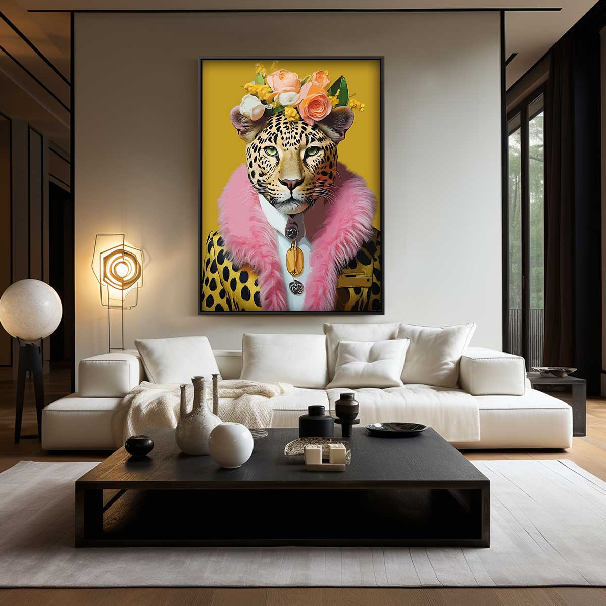Trendy Luipaard Portret Kunstwerk