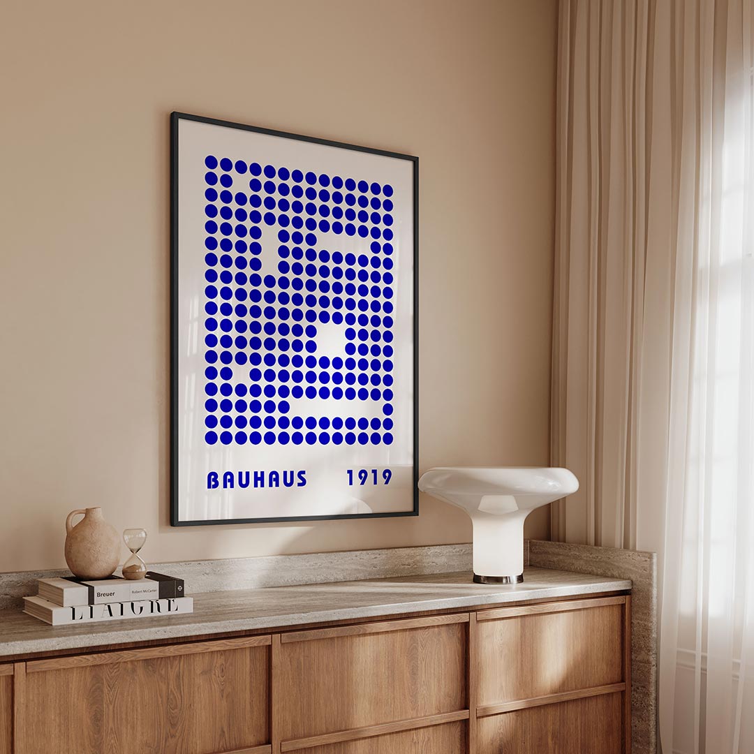 Puntstructuur blauw Poster
