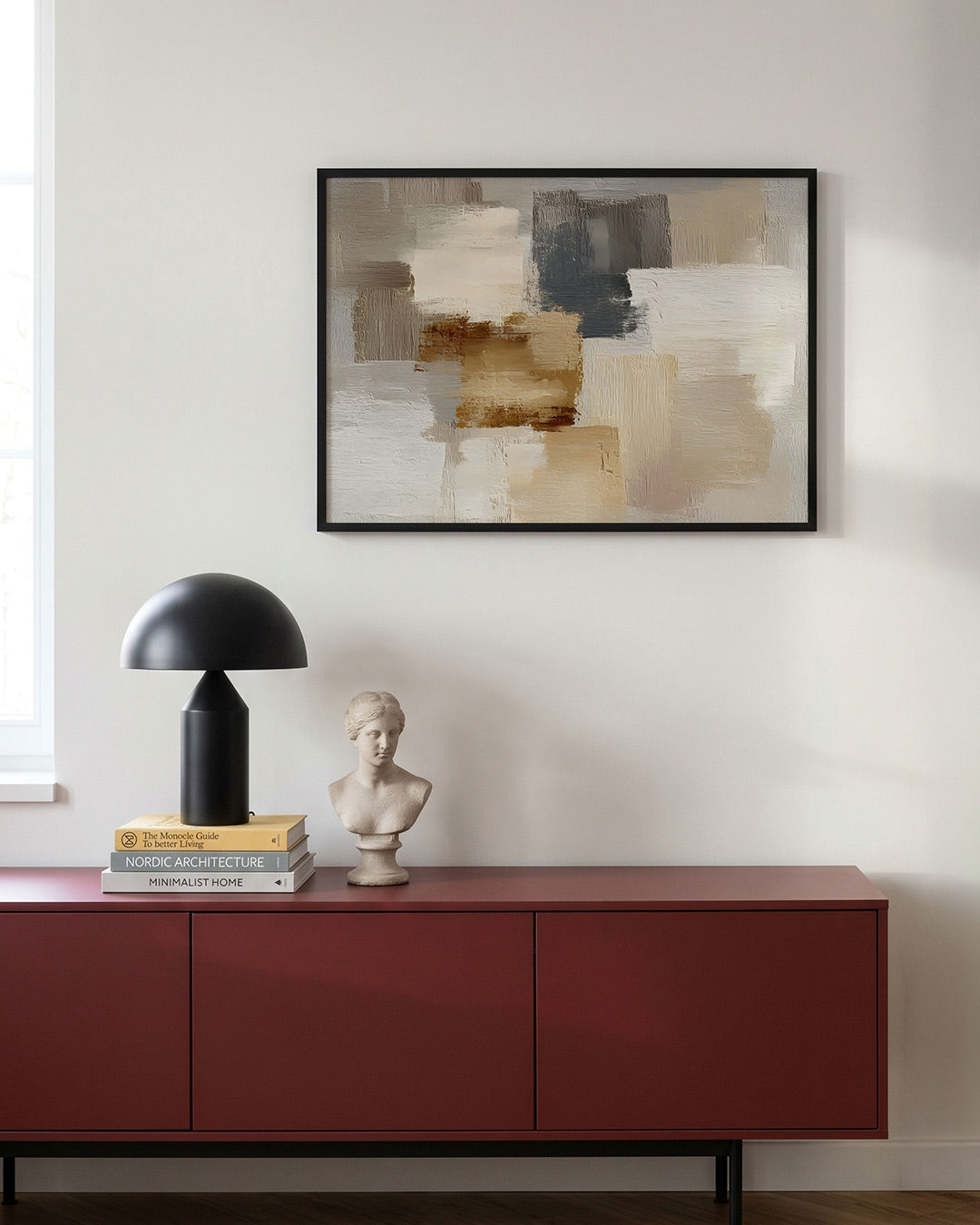 Abstracte beige en grijze vlakken Poster