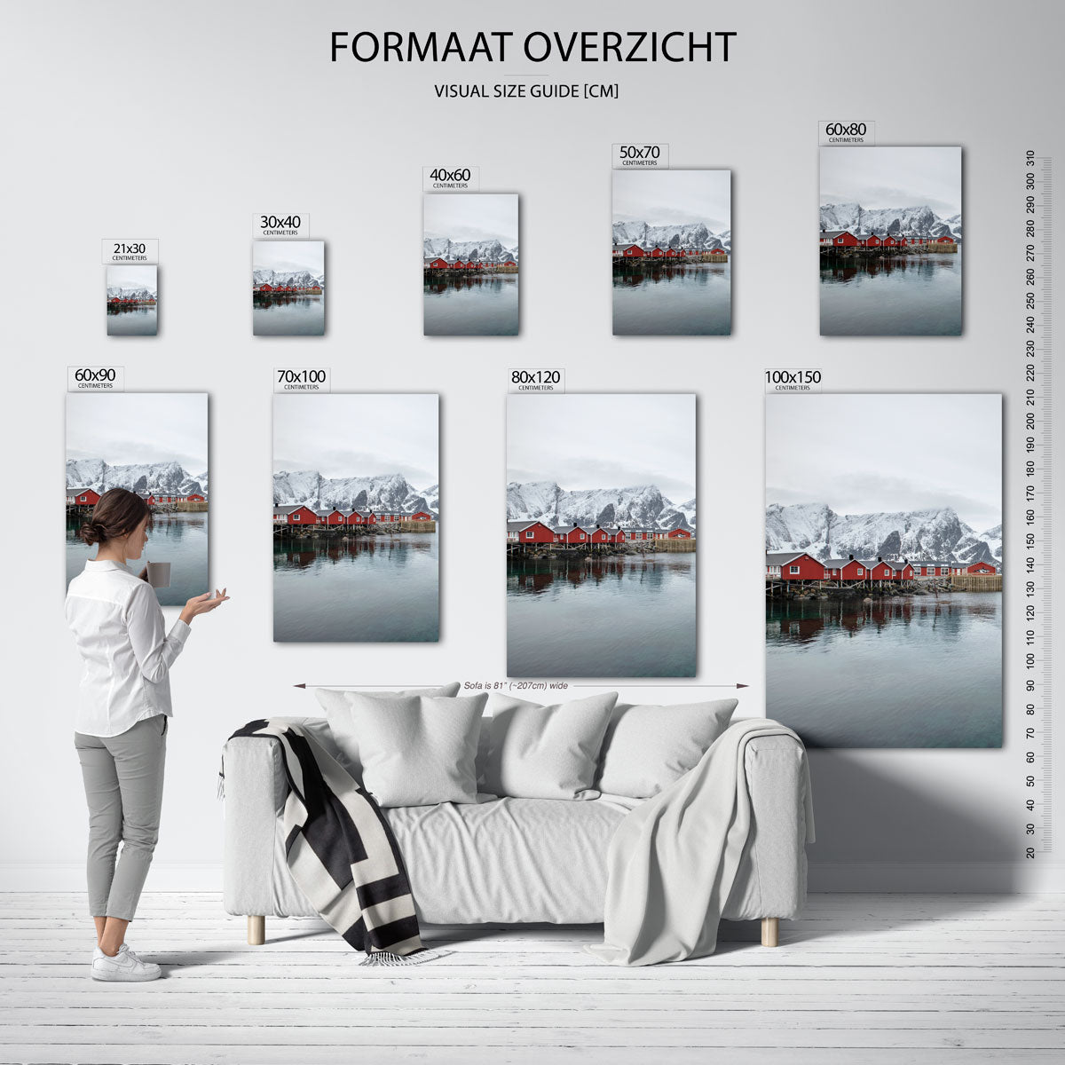 Rode huisjes bergen Poster