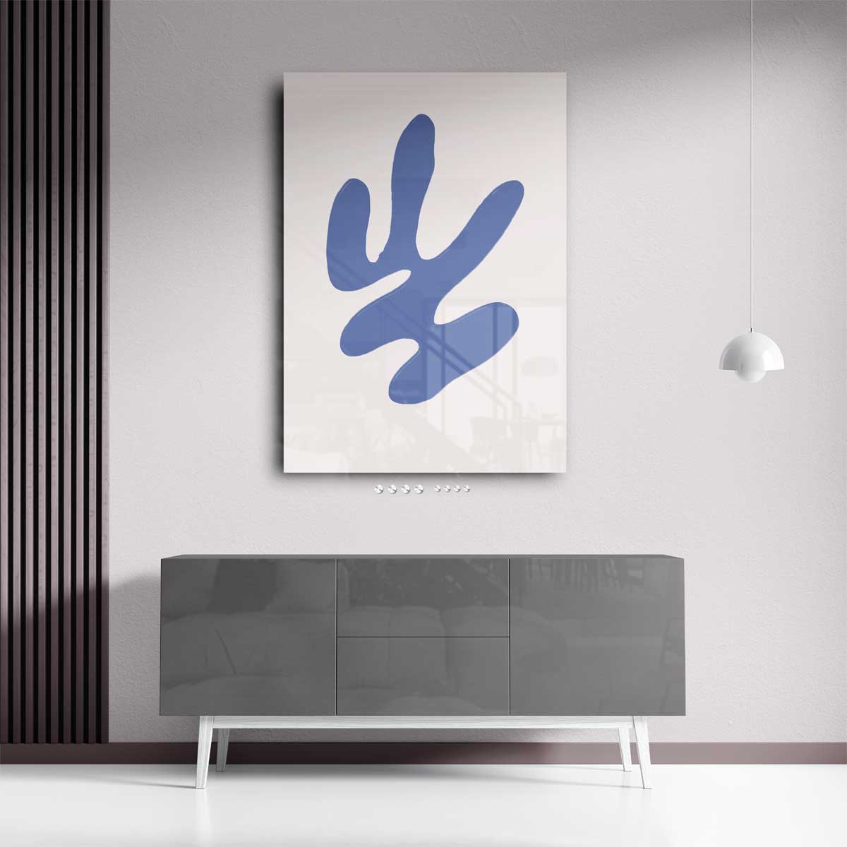 Blauwe Organische Vormen Kunstwerk-canvas-dibond-plexiglas-wanddecoratie-WallArtistic