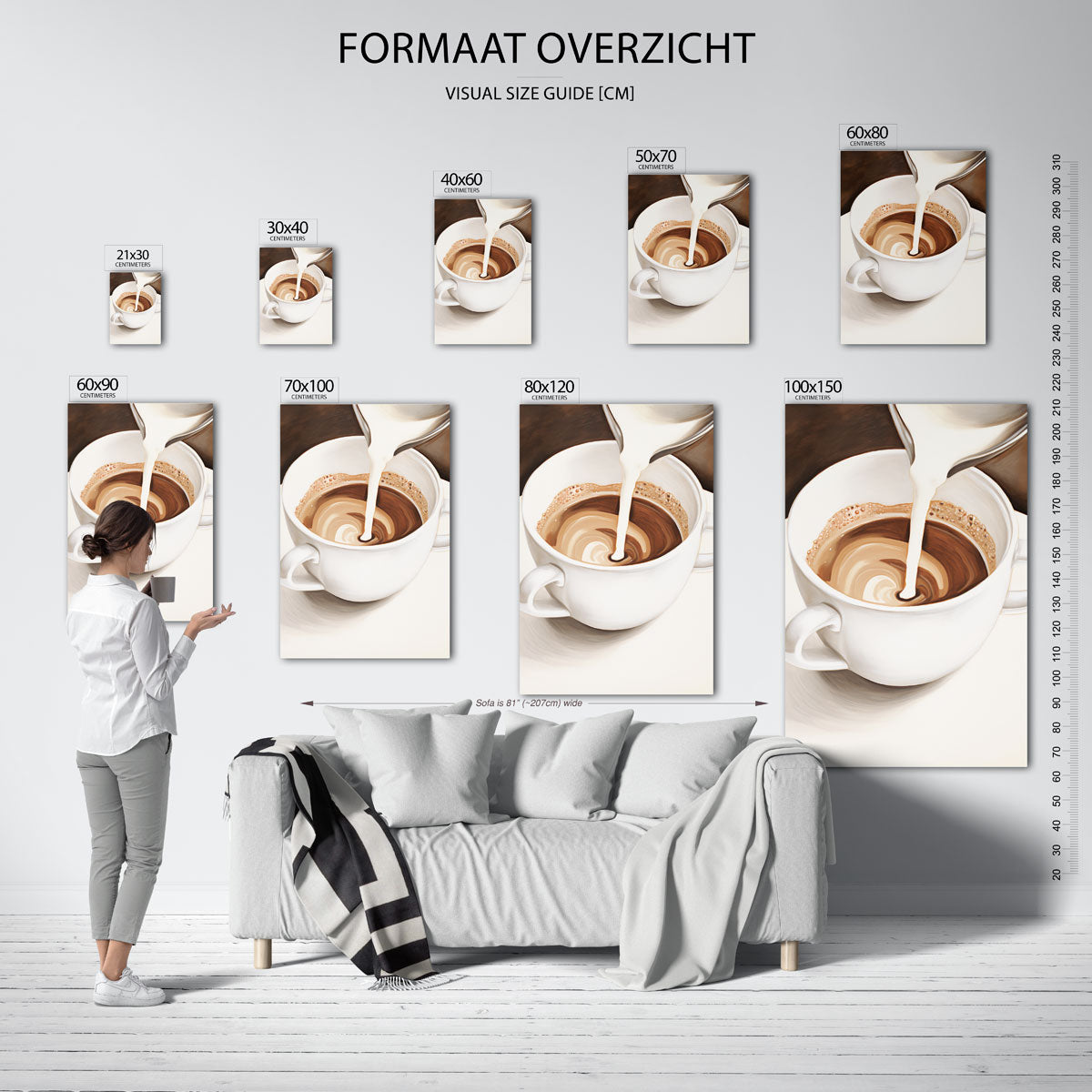 Koffiekop met melk Poster