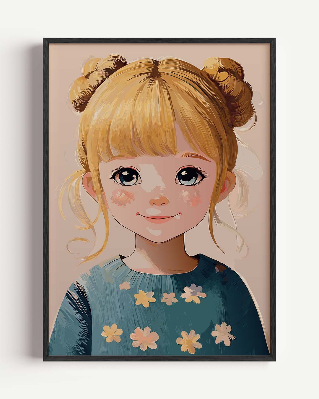Schattige Meisjesportret Poster-WallArtistic