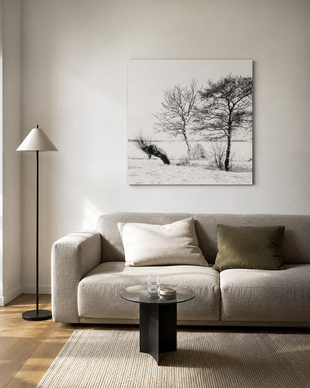 Winterlandschap met bomen Kunstwerk