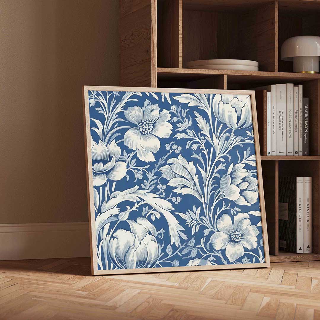 Blauwe bloemen Poster