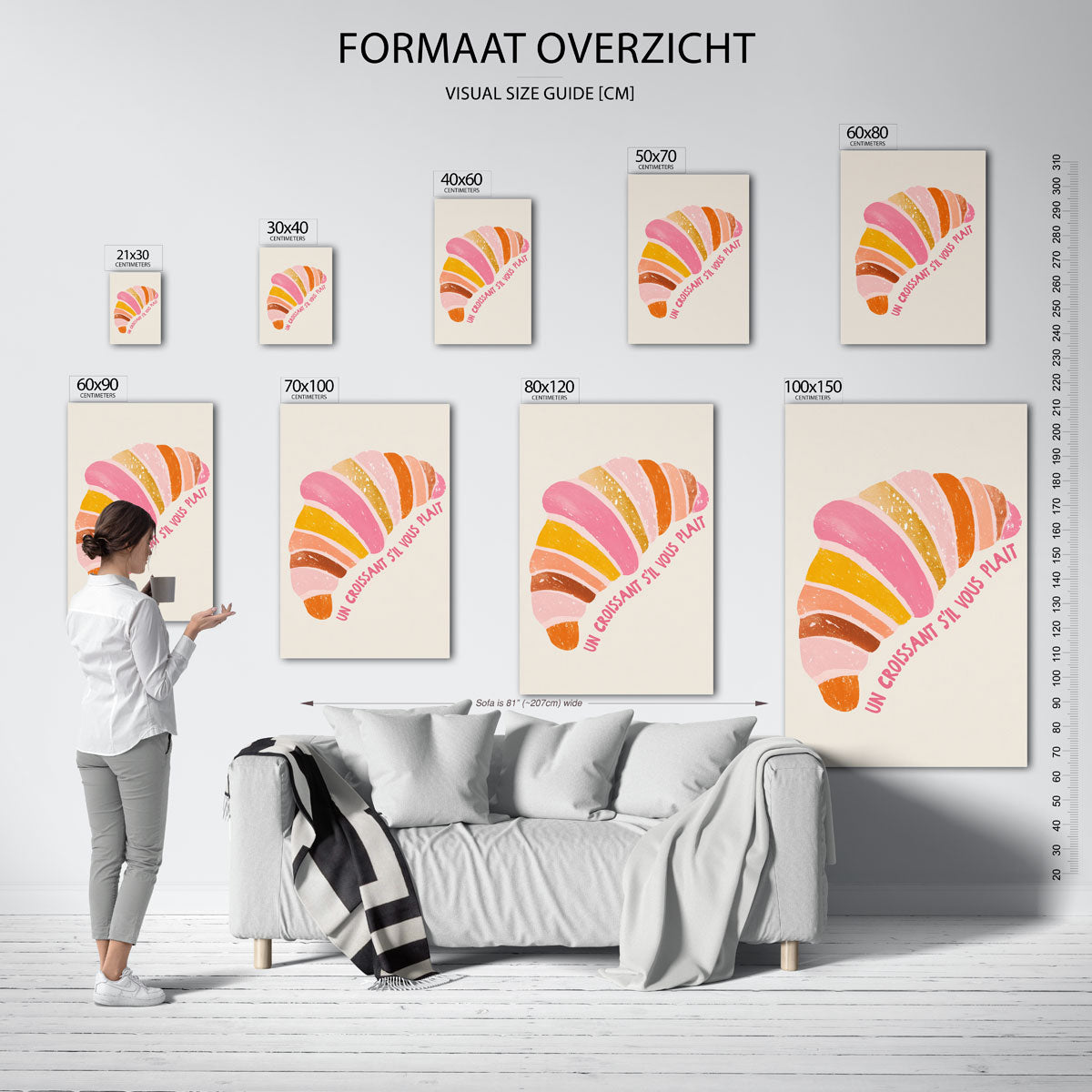 Croissant illustratie Poster