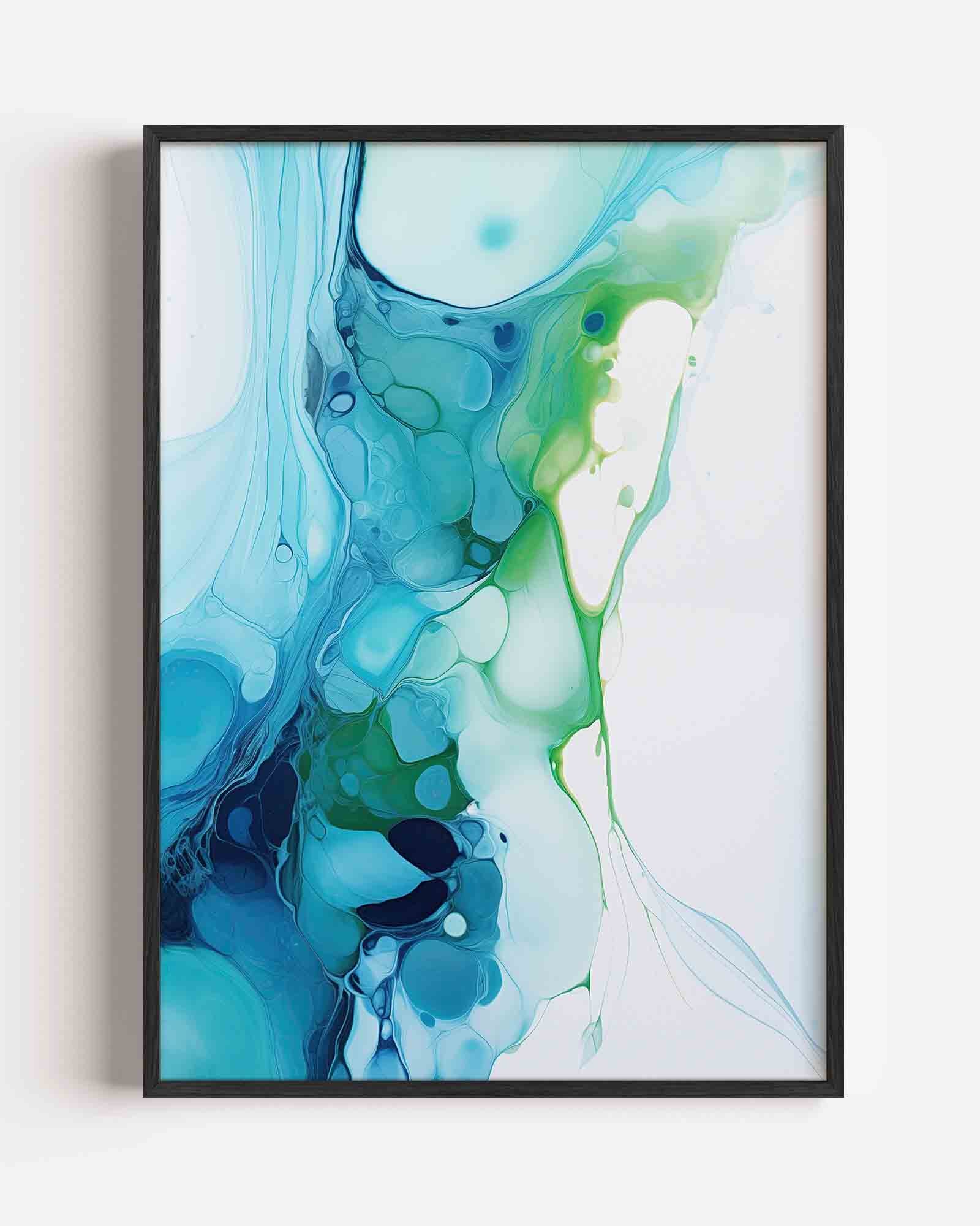Abstracte blauwe en groene Poster