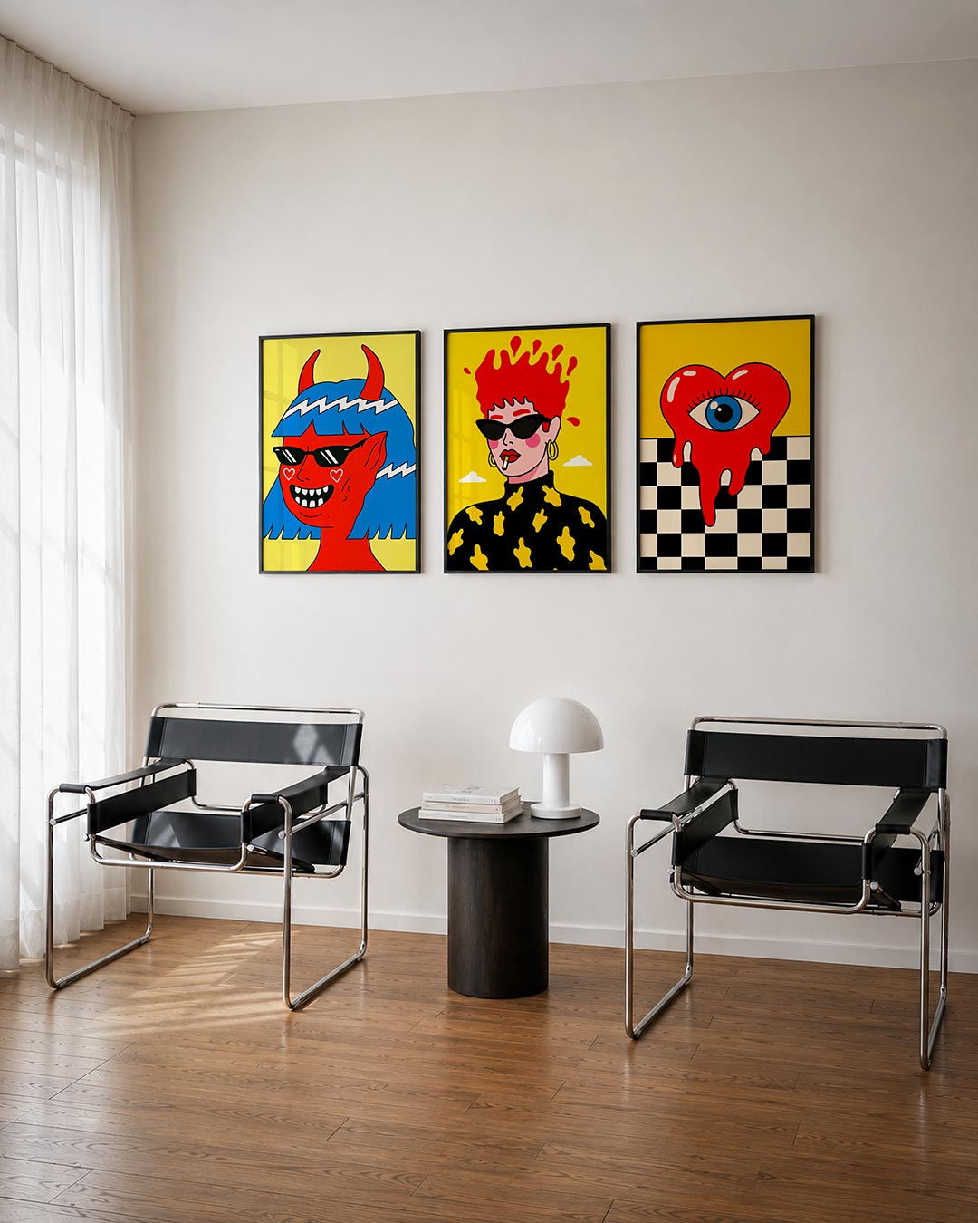 Kleurrijke karakterkop Posterset