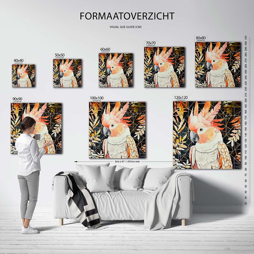 Vogels en geometrie Kunstwerk