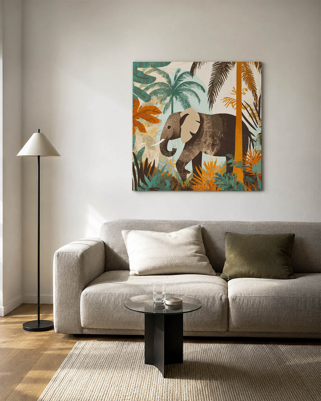 Dierlijke jungle scène Kunstwerk