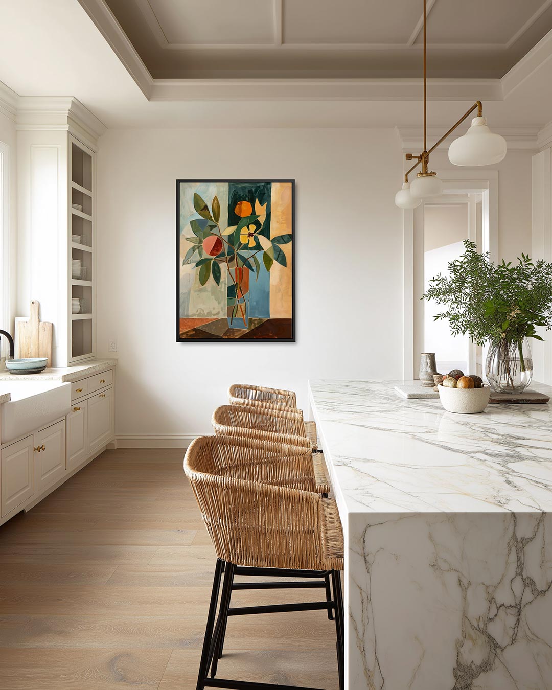 Geometrische bloemvormen Kunstwerk