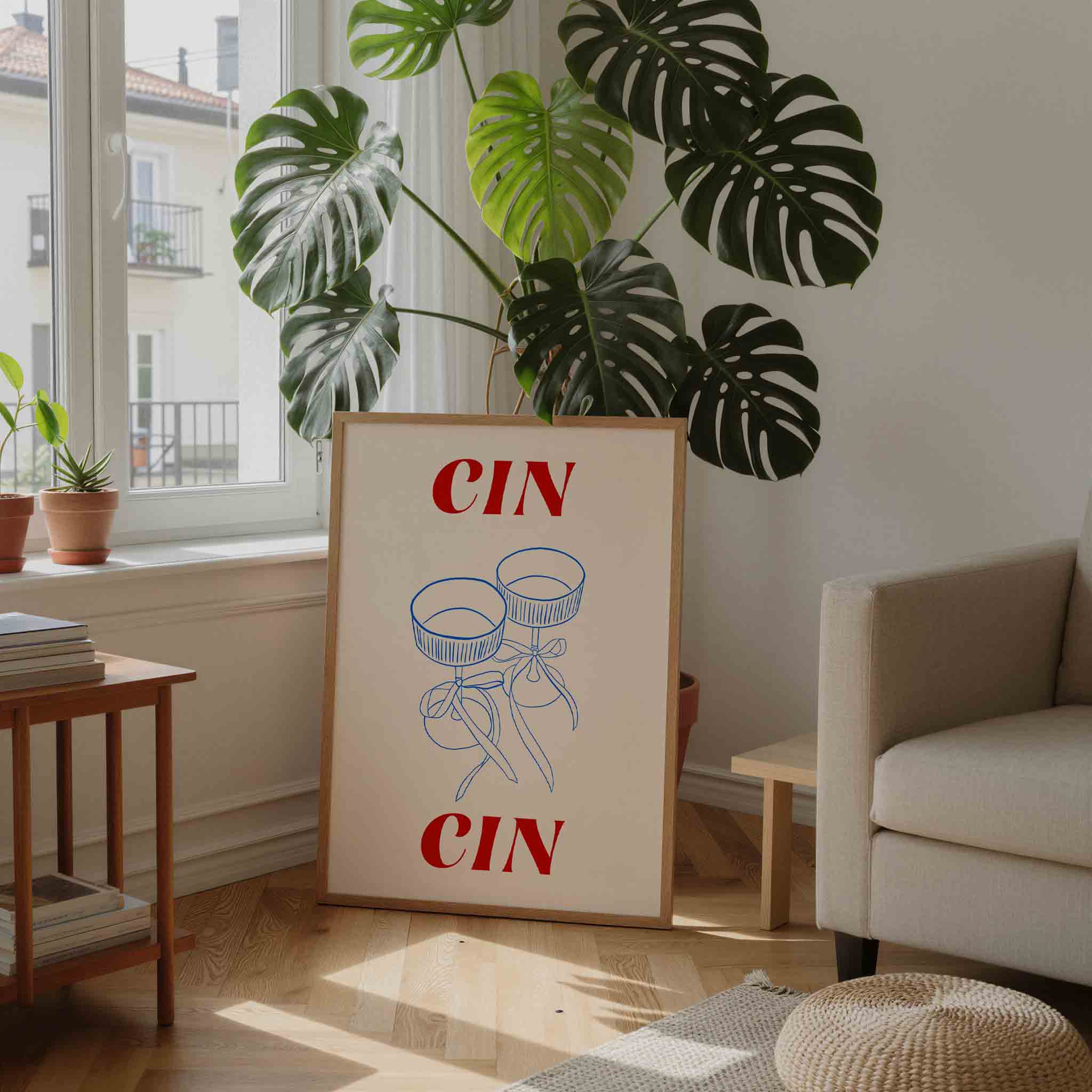Twee glazen met linten Poster