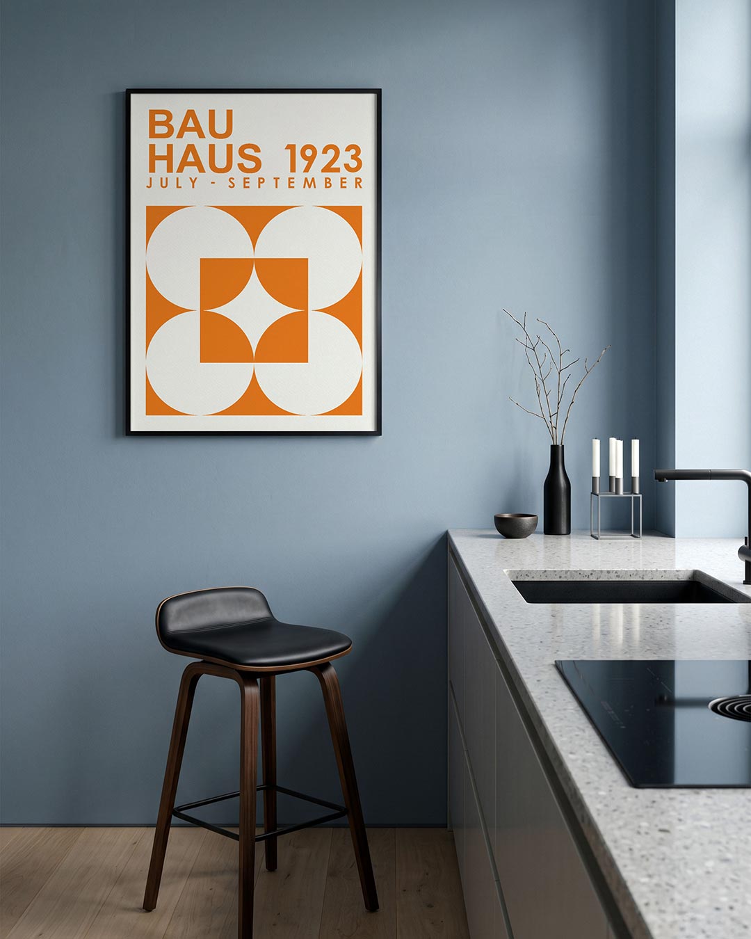 Oranje cirkelpatroon Poster