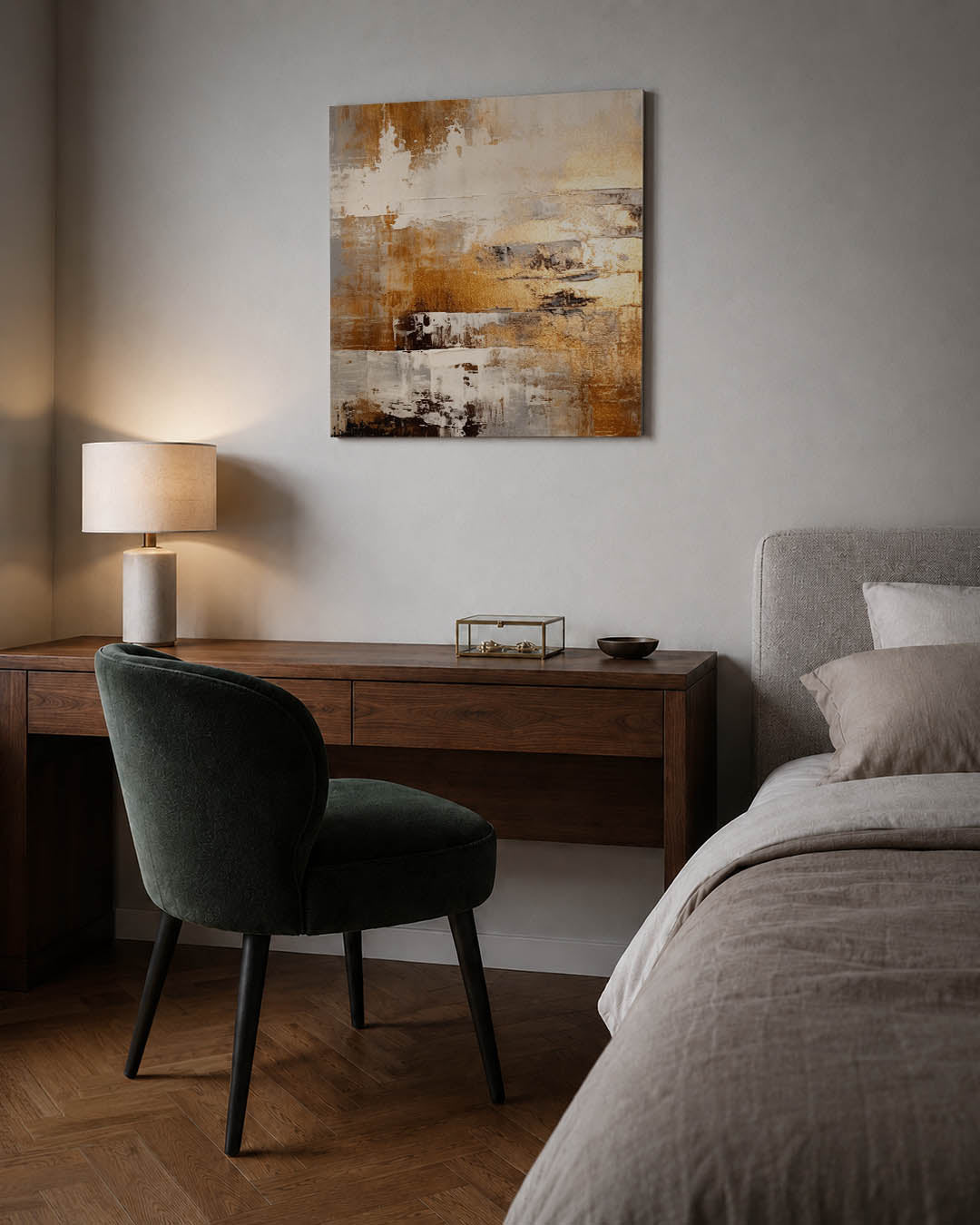 Gelaagde kleurencompositie Kunstwerk