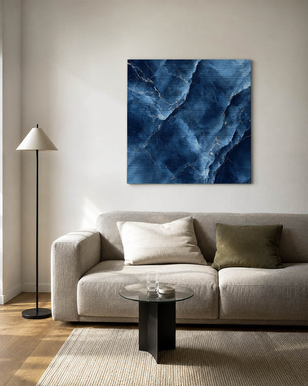Marmerstructuur blauw Kunstwerk