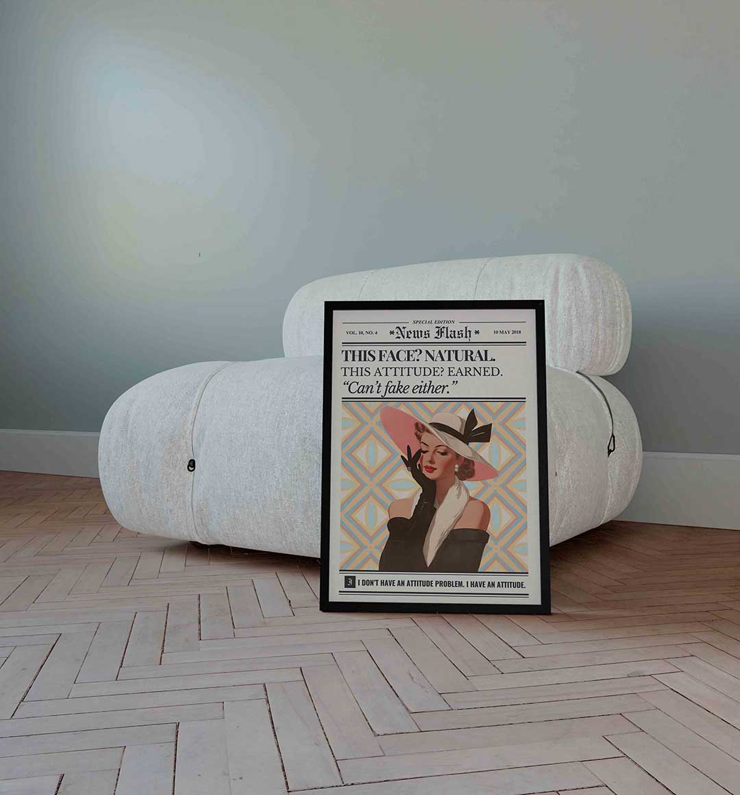 Vrouw met hoed en handschoenen Poster