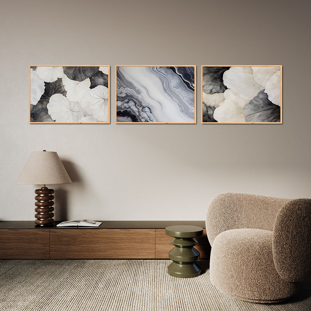 Bladvormen en lijnen Posterset