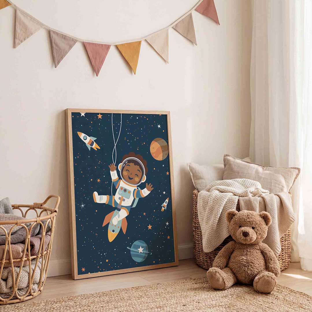 Astronaut en raketten Poster