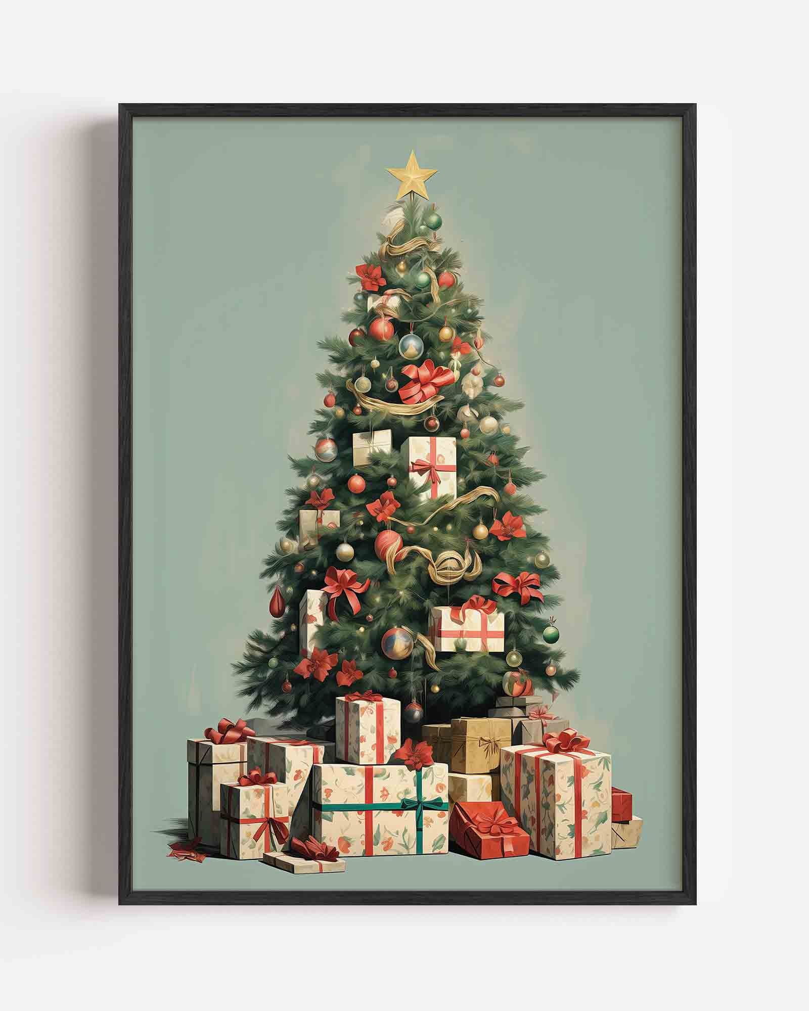 Kerstboom met cadeaus Poster