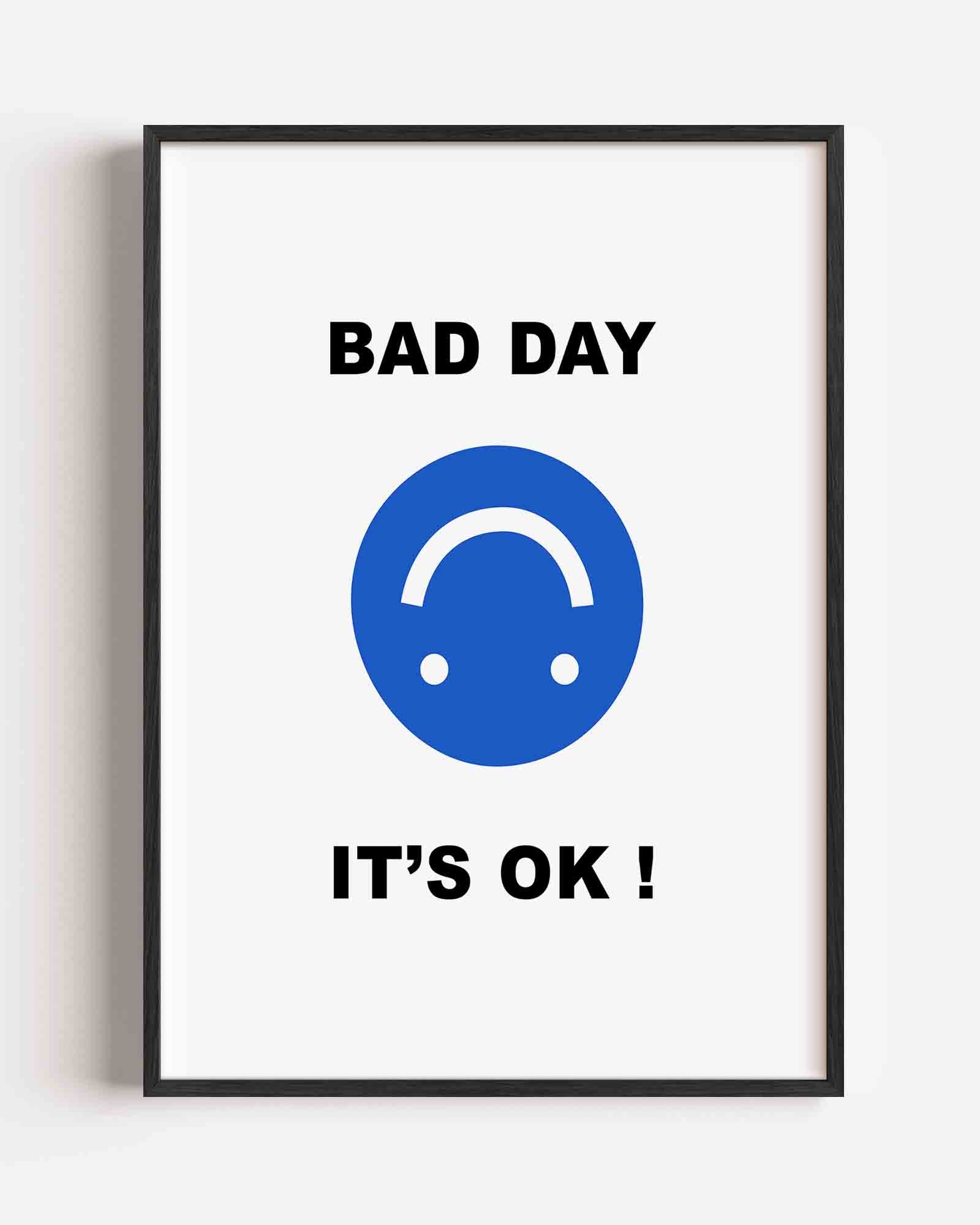Blauwe smiley Poster