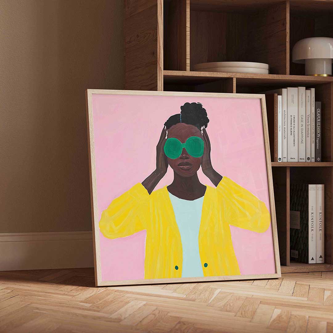 Vrouw met groene bril Poster