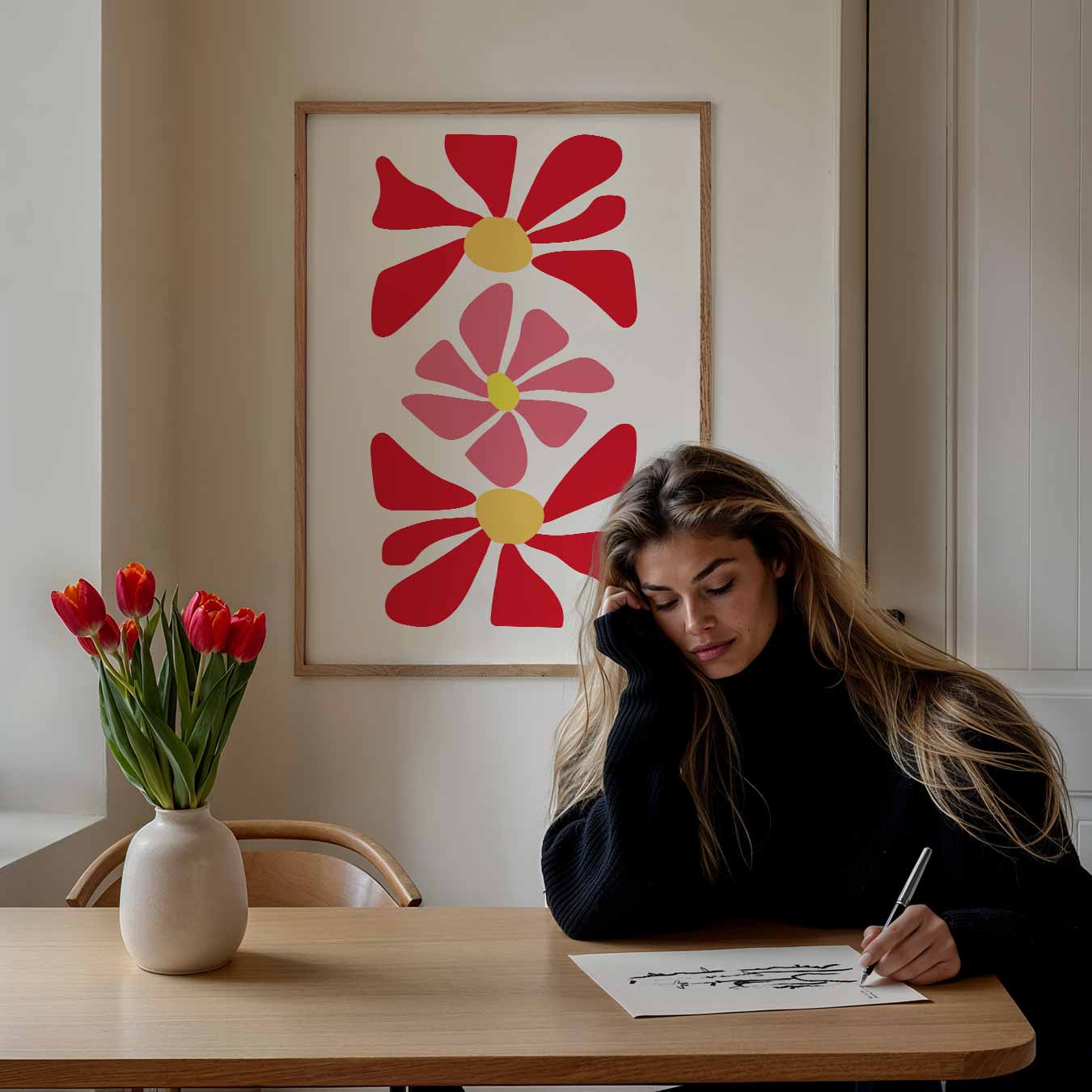 Bloemenvlucht Poster-WallArtistic