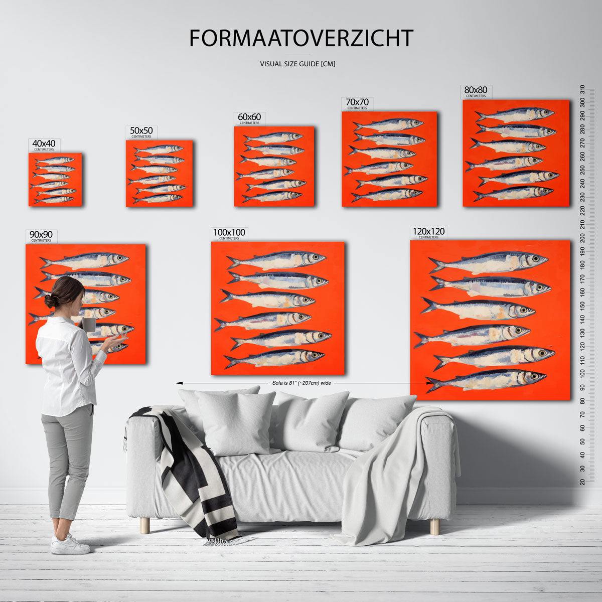 Zilverachtige vissen Poster