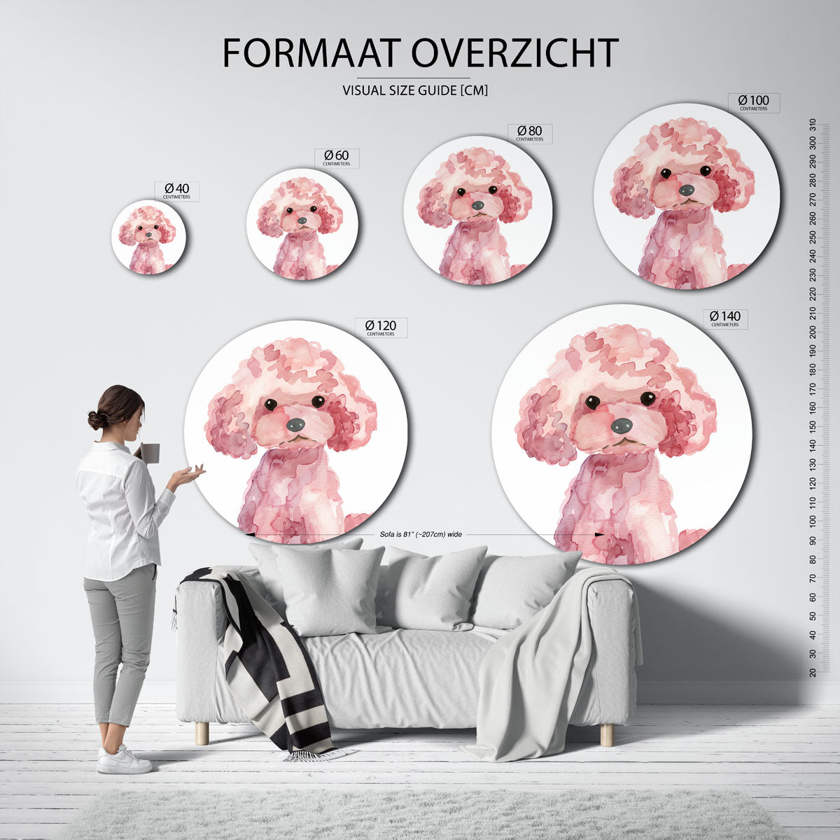 Roze poedel Muurcirkel