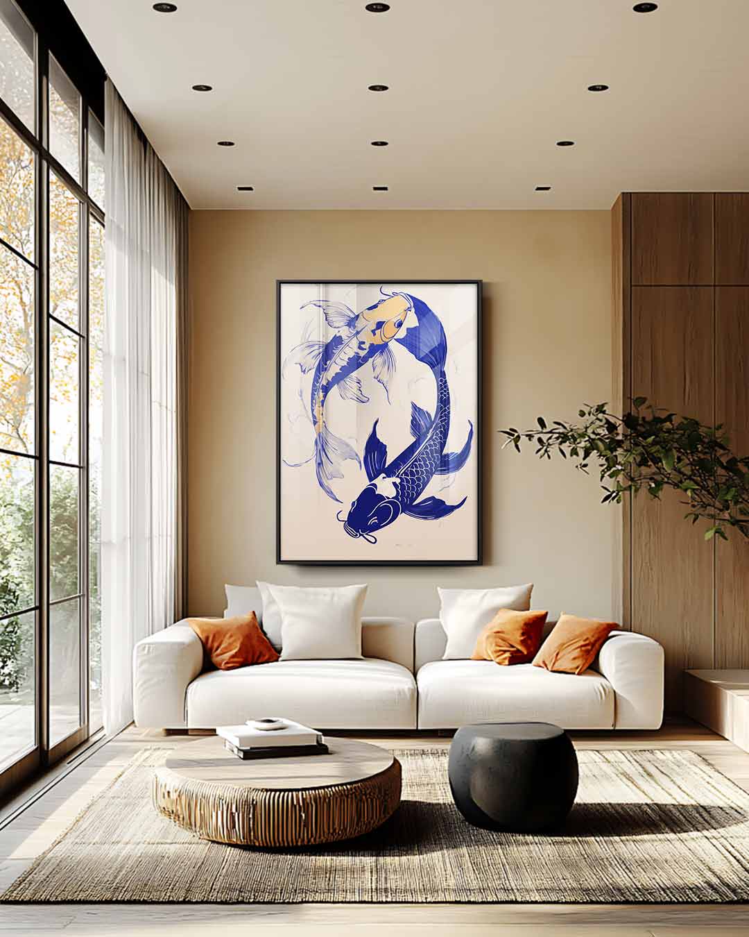Koi Vissen Dans Kunstwerk-canvas-dibond-plexiglas-wanddecoratie-WallArtistic