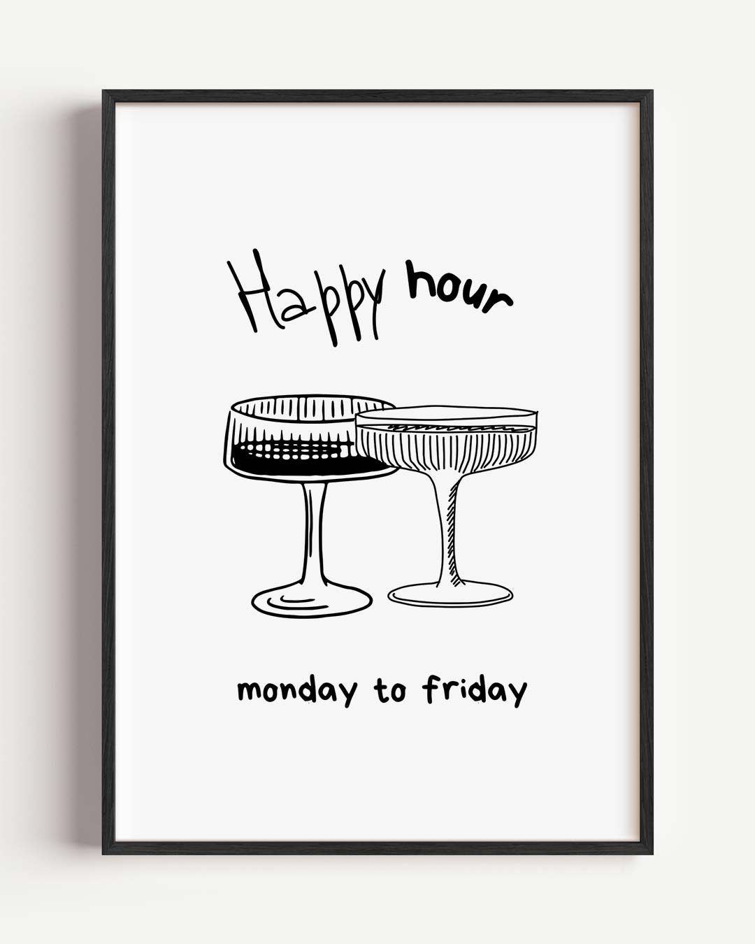 Happy Hour Illustratie Poster-WallArtistic