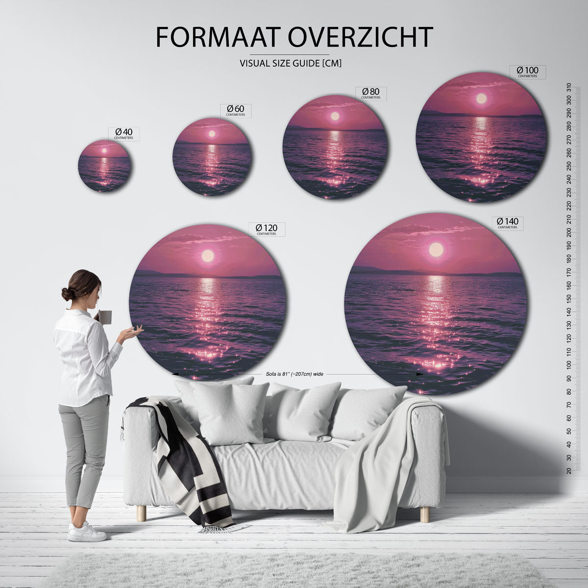 Zonsondergang over zee Muurcirkel