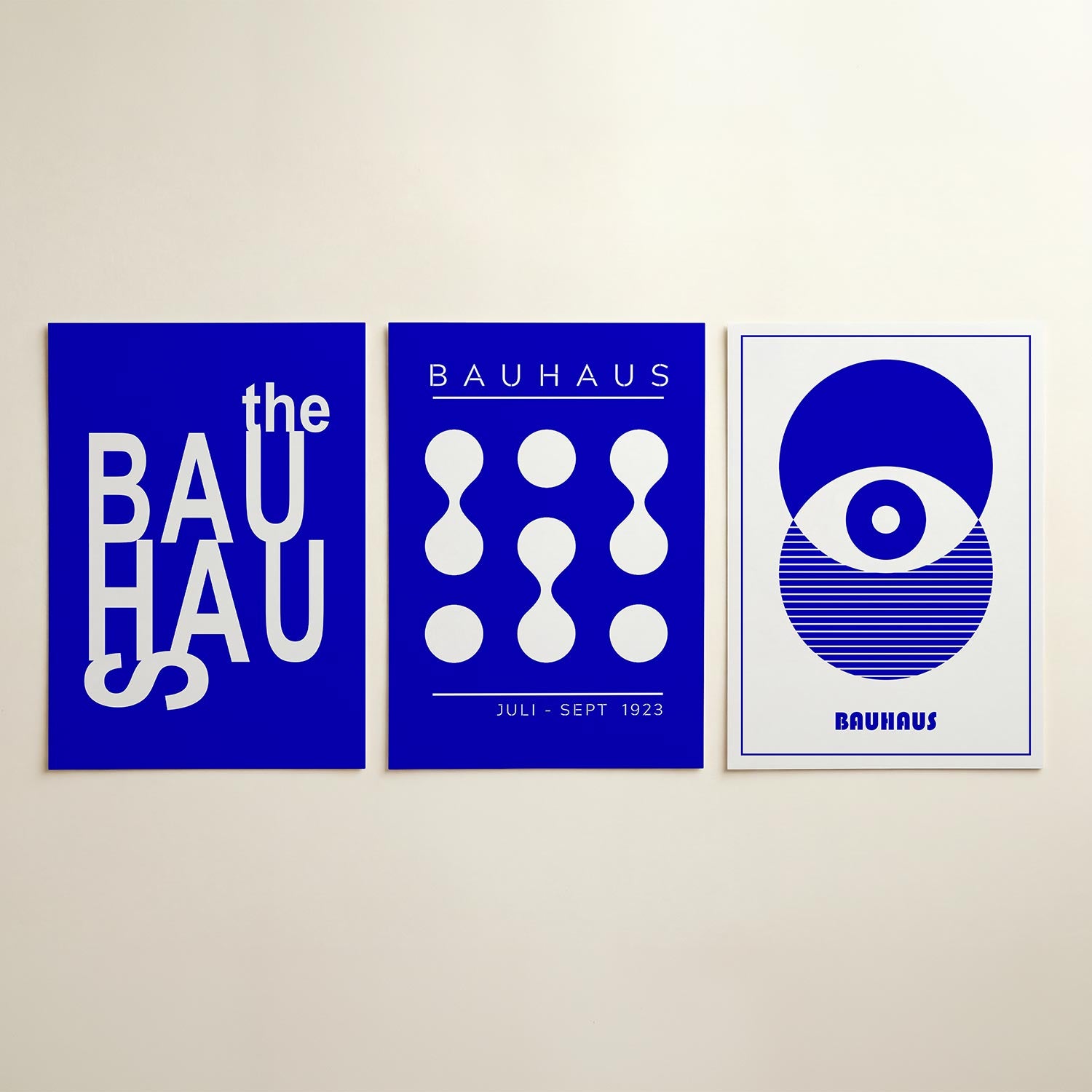 Typografisch blauw Posterset