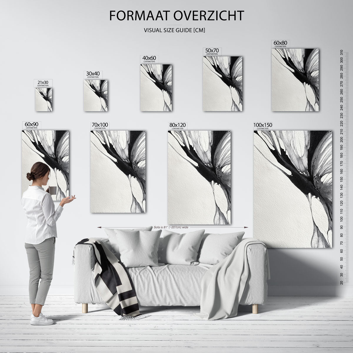 Abstracte zwart wit Poster